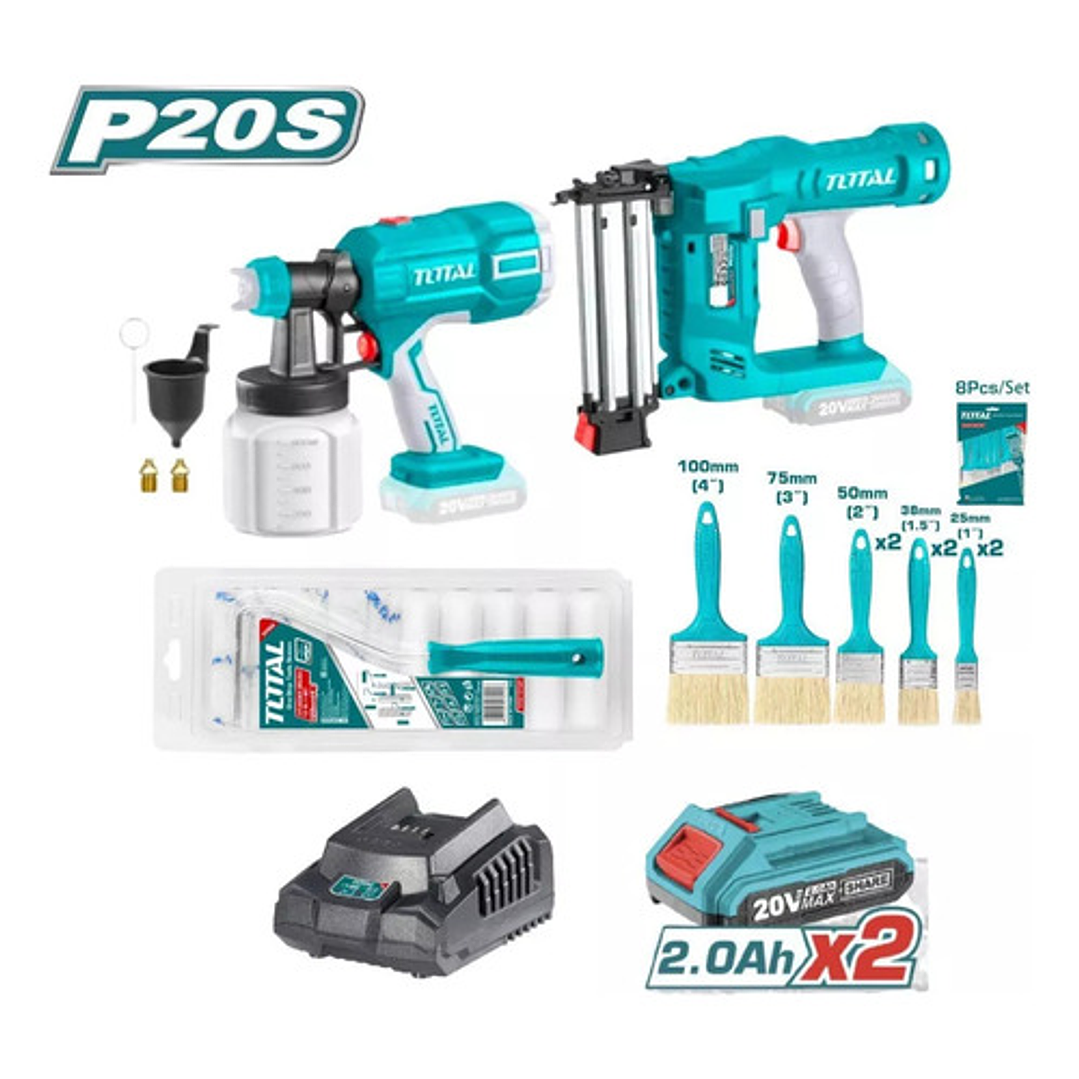 Combo Pistola De Pintar Y Clavadora Total Tools Tosli23054 2