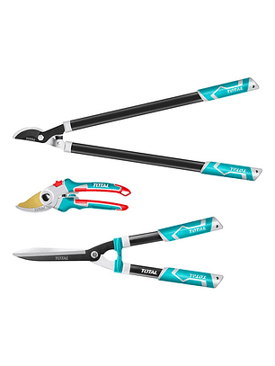 Set Tijeras De Podar Para Jardín Industrial 3 Piezas Total Color Turquesa