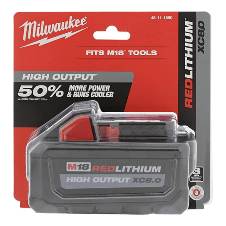 Bateria Milwaukee 18v Redlithium Xc 8.0 Ah A Granel 1
