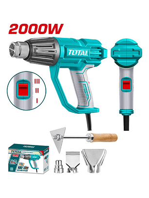 Pistola De Calor 2000w Industrial 550°c + 4 Accesorios Total Color Pantone 322c