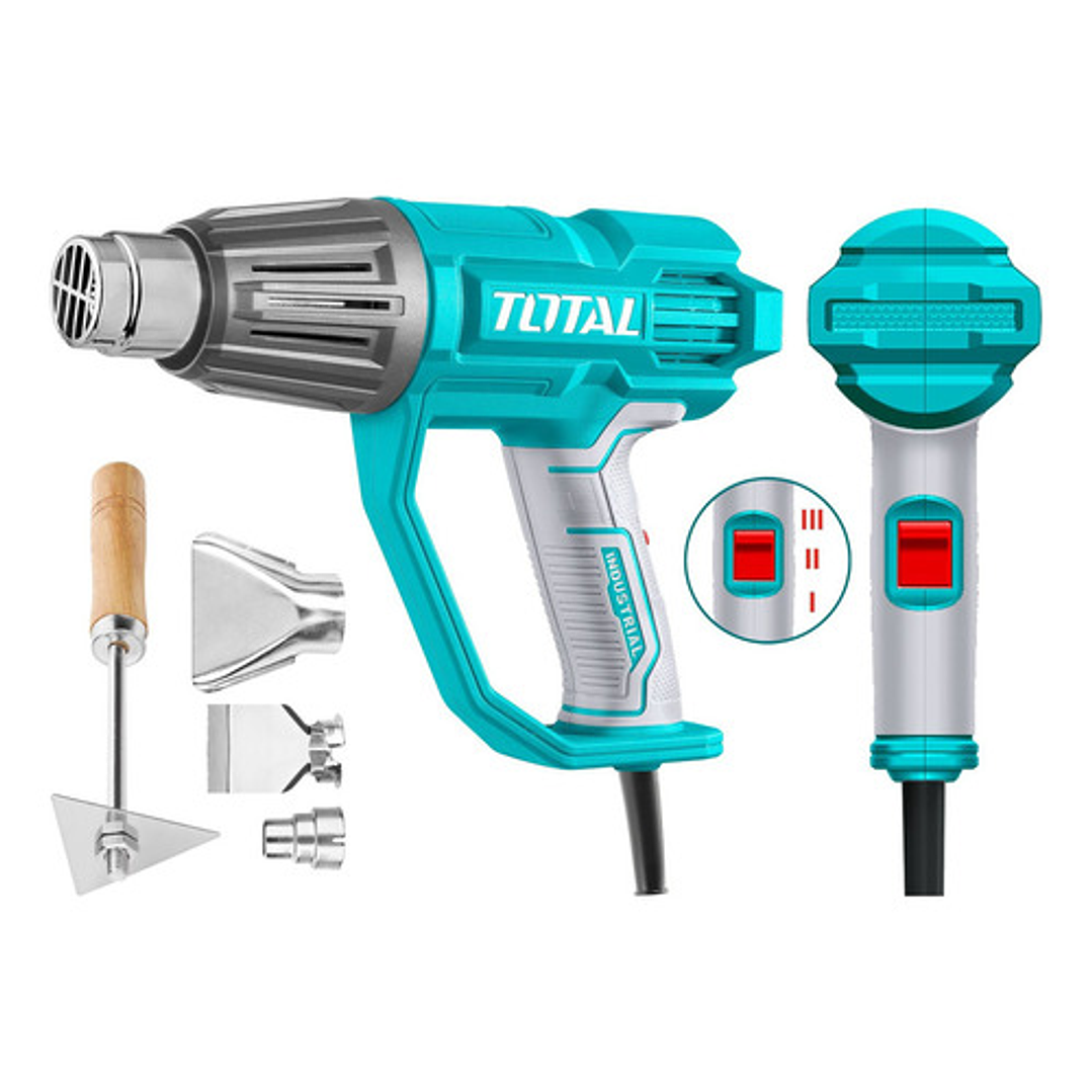 Pistola De Calor 2000w Industrial 550°c + 4 Accesorios Total Color Pantone 322c 3