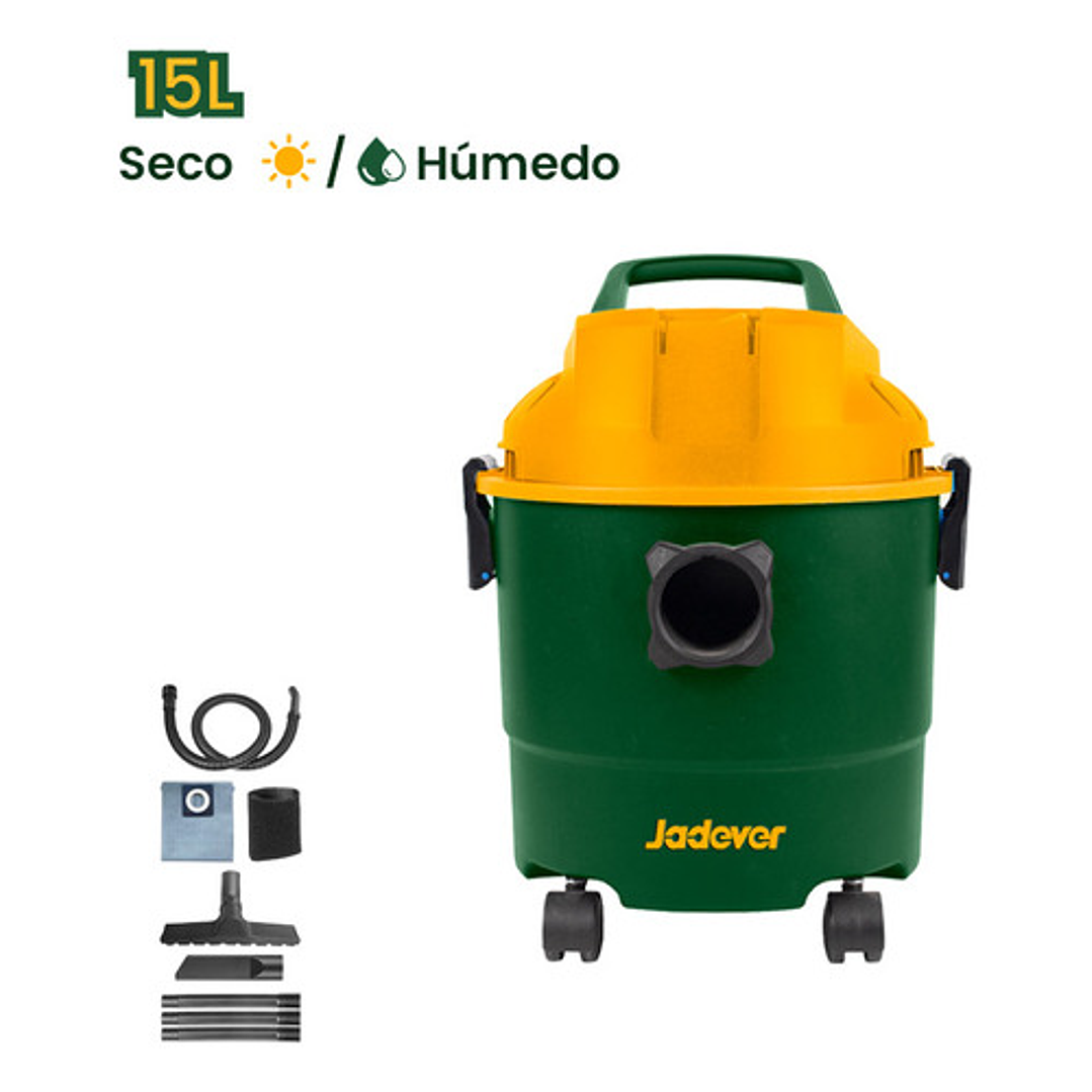Aspiradora Eléctrica 1200w 15 Litros + 8 Accesorios Jadever Color Verde Oscuro 2