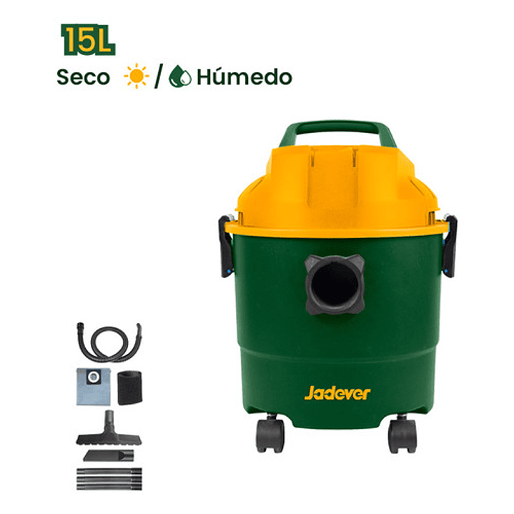 Aspiradora Eléctrica 1200w 15 Litros + 8 Accesorios Jadever Color Verde Oscuro 2