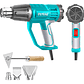 Pistola De Calor Industrial 2000w 550°c + 4 Accesorios Total Color Turquesa - Miniatura 1