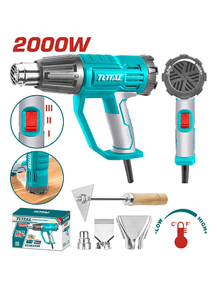Pistola De Calor Industrial 2000w 550°c + 4 Accesorios Total Color Turquesa
