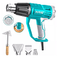 Pistola De Calor Industrial 2000w 550°c + 4 Accesorios Total Color Turquesa - Miniatura 5