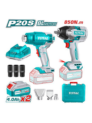 Kit Llave De Impacto 850nm + Pistola Calor Inalámbrica Total