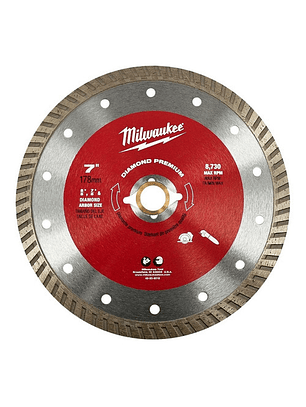Disco Diamantado Milwaukee 49-93-8018 7 PuLG Color Rojo