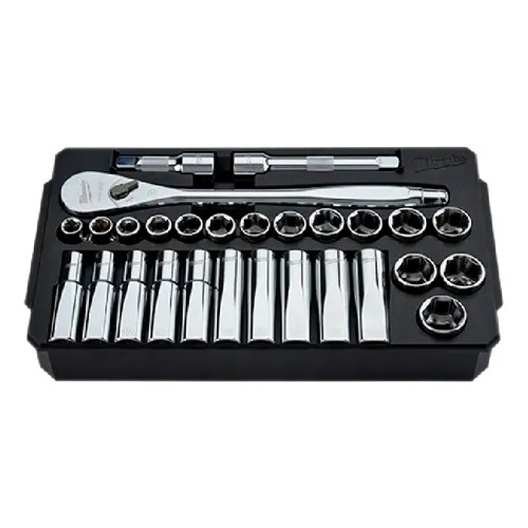 Juego De Dados 28pzs Mm 1/2 Milwaukee 48-22-9510 1