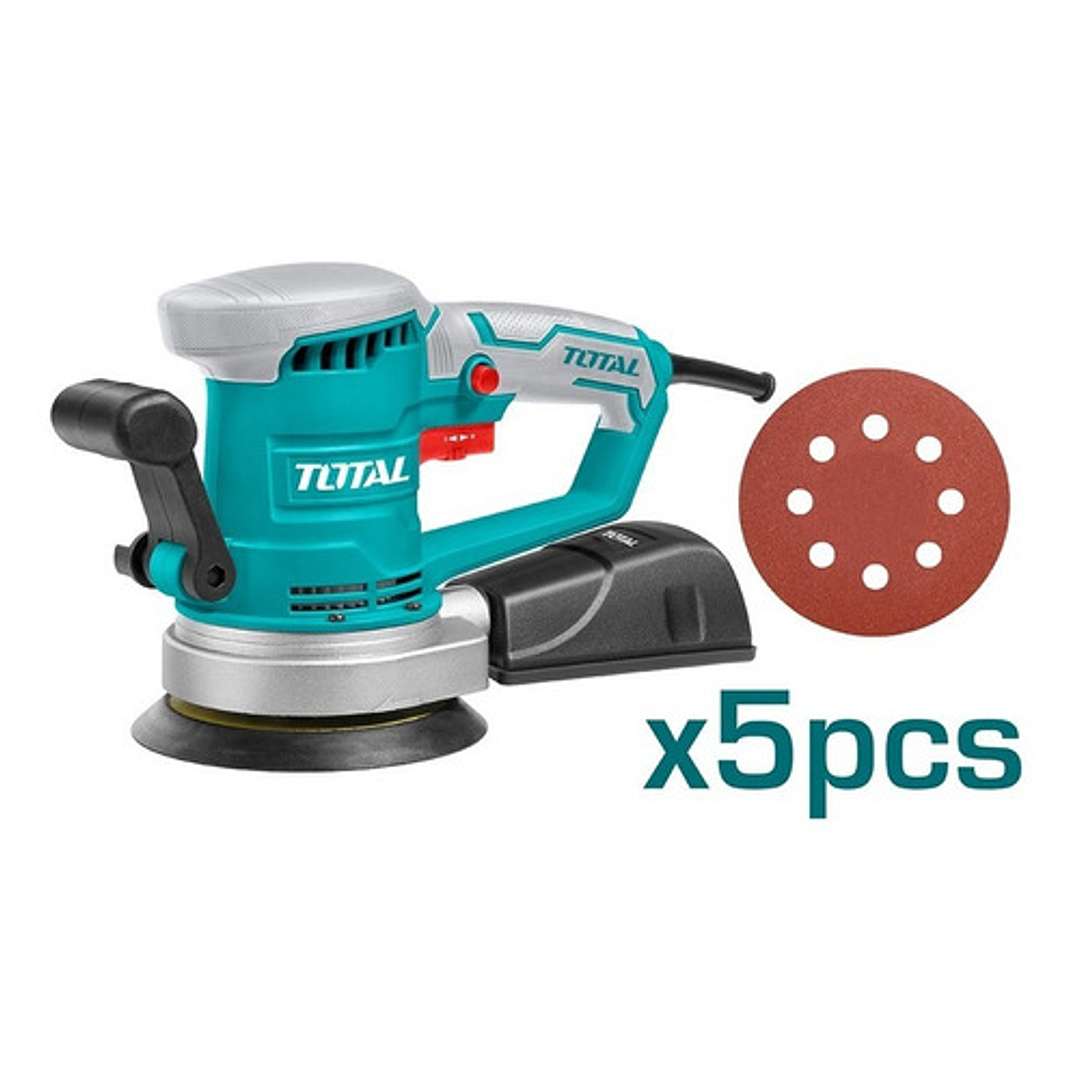 Lijadora Roto Orbital 450w Industrial + 5 Lijas Total Color Turquesa Frecuencia 50 1