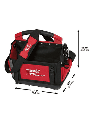 Bolso Packout Abierto 381mm Milwaukee 48-22-8315 Color Rojo