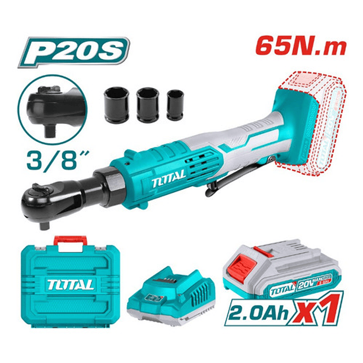 Llave Chicharra  Inalámbrica 20v  3/8  65nm Bat +cargador  Tdrli2060152 1