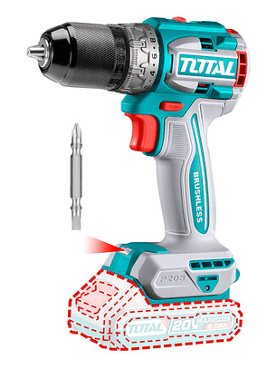 Taladro Atornillador 60nm Chuck Metalico 20v Total Color Azul Petróleo