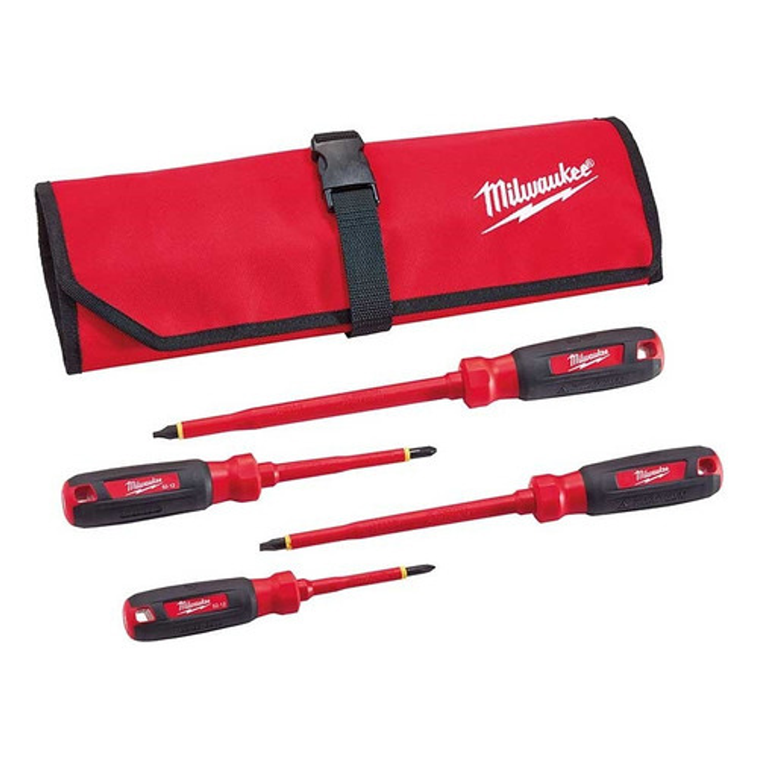 Juego De 4 Destornilladores Con Bolsa Milwaukee 48-22-2204 1