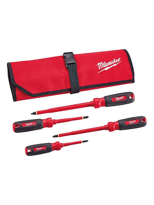 Juego De 4 Destornilladores Con Bolsa Milwaukee 48-22-2204