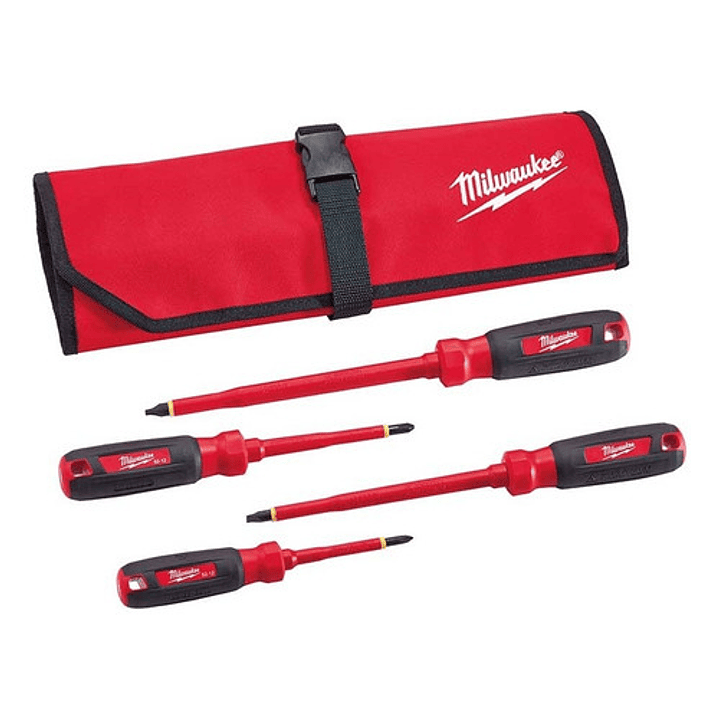 Juego De 4 Destornilladores Con Bolsa Milwaukee 48-22-2204 1