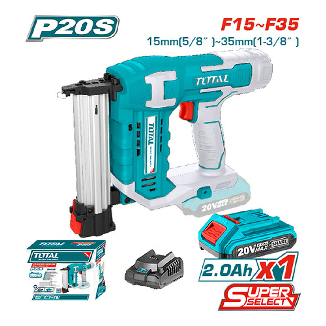 Clavadora Inalámbrica 20v + Batería 2ah + Cargador Total 2