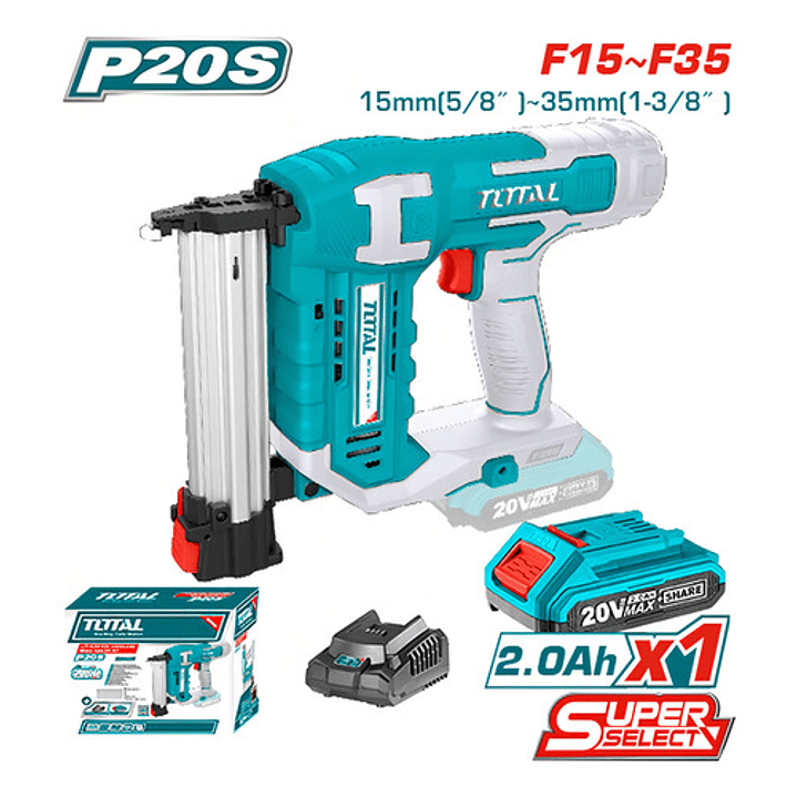 Clavadora Inalámbrica 20v + Batería 2ah + Cargador Total 2