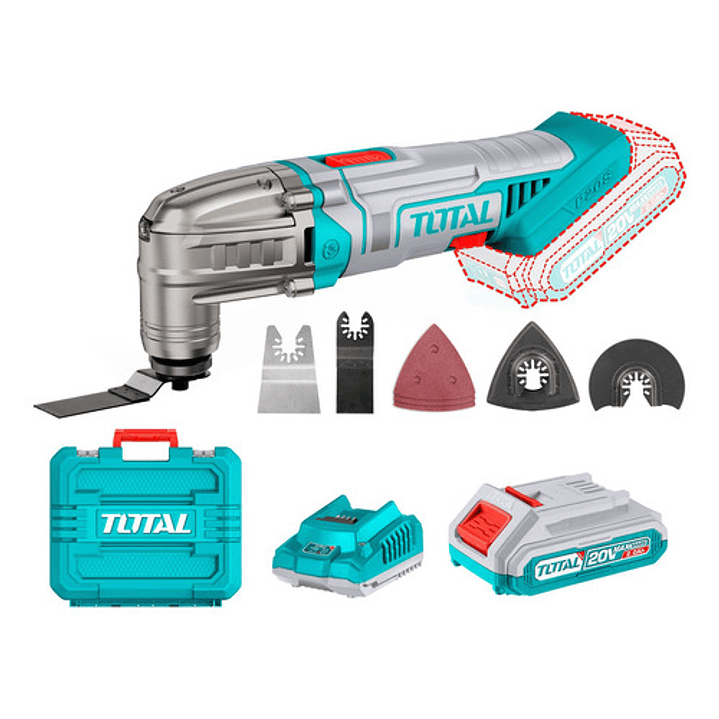 Multiherramienta Oscilante 6 Vel 20v + Bat 2ah + Carg Total 1