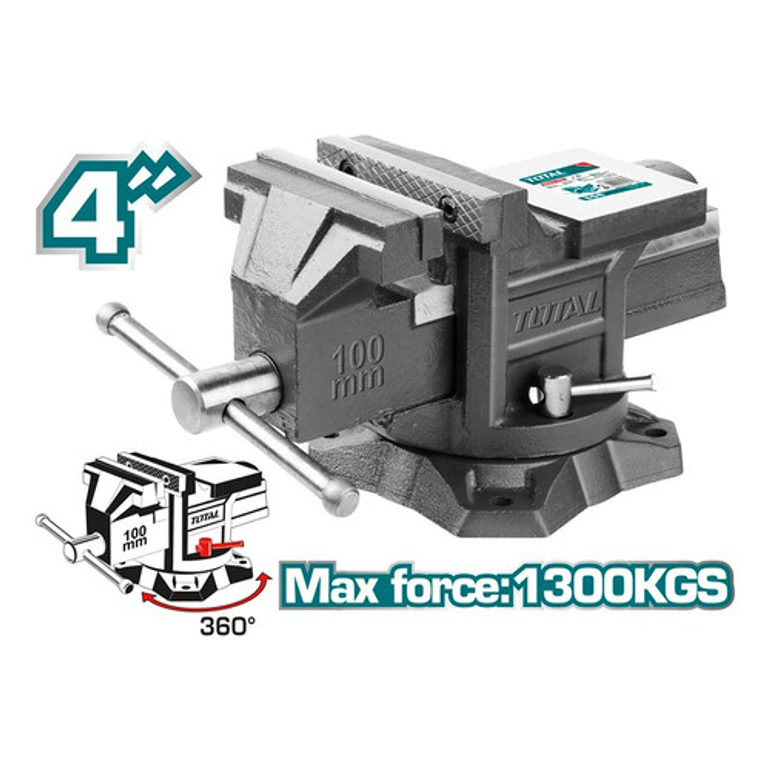 Tornillo De Banco Mecánico 4 Pulgadas 1,3 Toneladas Total 2