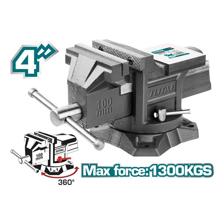 Tornillo De Banco Mecánico 4 Pulgadas 1,3 Toneladas Total 2