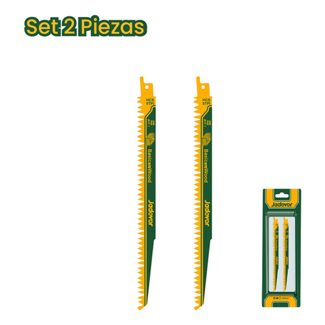 Juego Hojas Sierra Sable Para Madera 240mm 2 Piezas Jadever 2