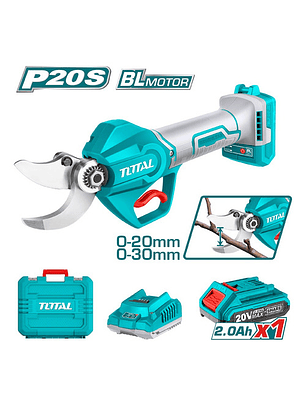 Tijera Podar Jardín Blmotor 30mm + Bat 2a + Carg + Acc Total Color Turquesa