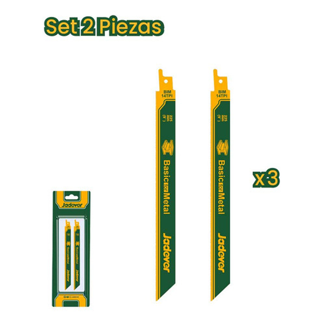 Juego Hojas Sierra Sable Para Metal 300mm 2 Piezas Jadever 2