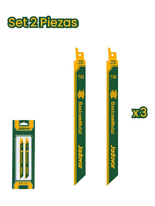 Juego Hojas Sierra Sable Para Metal 300mm 2 Piezas Jadever