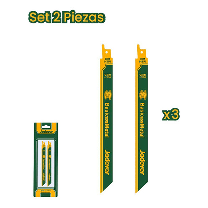 Juego Hojas Sierra Sable Para Metal 300mm 2 Piezas Jadever 2