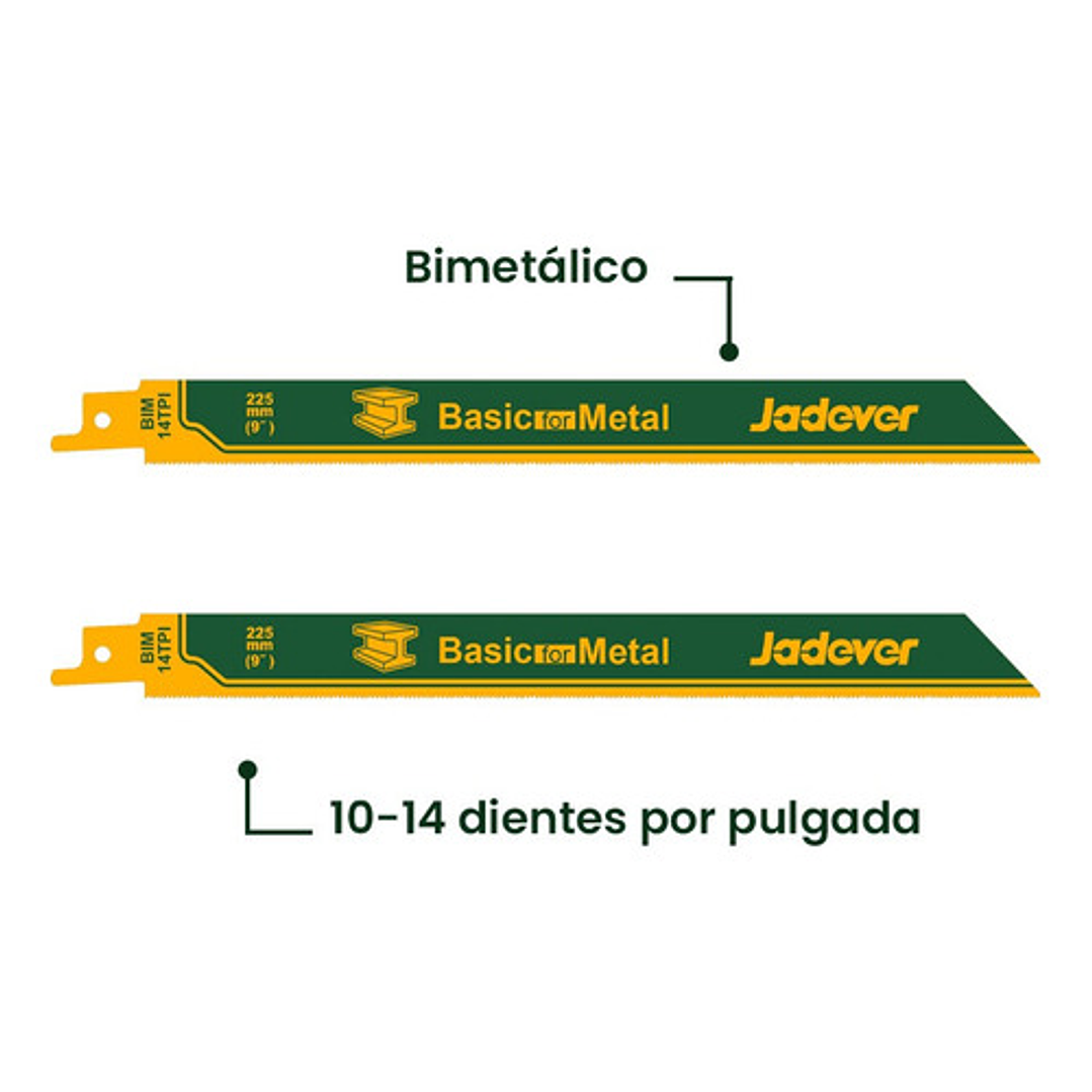 Juego Hojas Sierra Sable Para Metal 300mm 2 Piezas Jadever 3