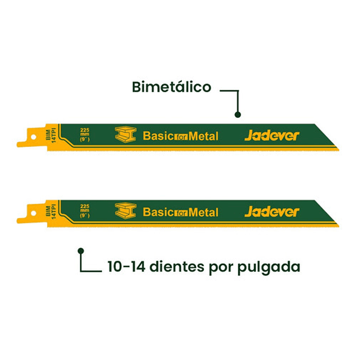 Juego Hojas Sierra Sable Para Metal 300mm 2 Piezas Jadever 3
