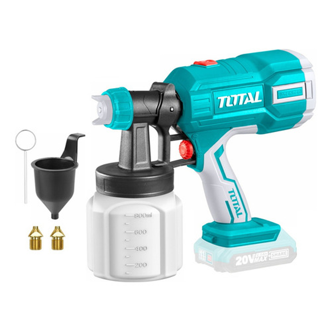 Pistola Para Pintar Pulverizadora 800ml 20v + 4 Acc Total Color Turquesa 1