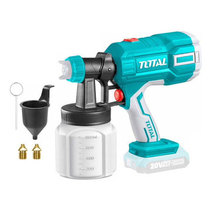 Pistola Para Pintar Pulverizadora 800ml 20v + 4 Acc Total Color Turquesa 1