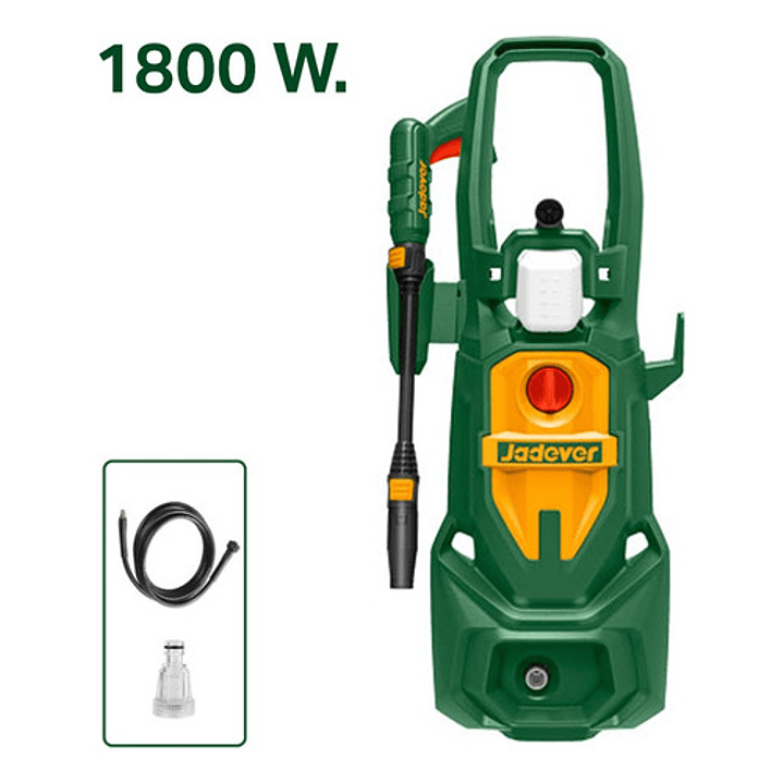 Hidrolavadora Alta Presión 1800w 130bar + 4 Piezas Jadever Color Verde Frecuencia 50/60hz 1