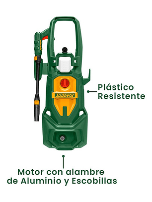 Hidrolavadora Alta Presión 1800w 130bar + 4 Piezas Jadever Color Verde Frecuencia 50/60hz