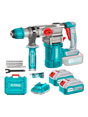 Rotomartillo Sds Plus 4.5j 20v + 2 Bat 4a + Carg + Acc Total Color Turquesa Frecuencia 50 60hz