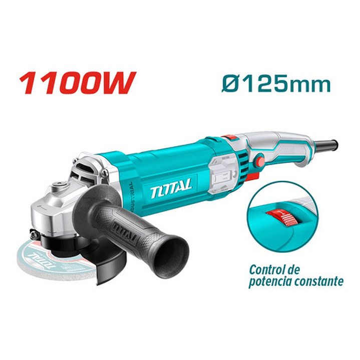 Esmeril Angular Industrial 1100w 125mm Vel Variable Total Color Turquesa 2