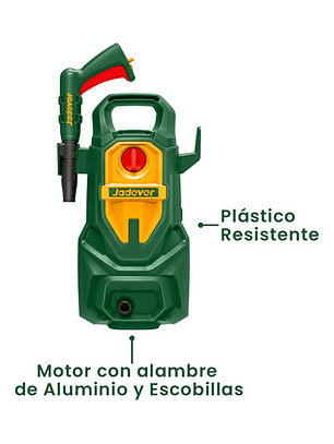 Hidrolavadora 1400w 110bar + 3 Piezas Jadever Color Verde