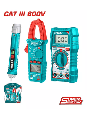 Multitester + Multitester Con Pinza + Detector De Volt Total TMT43028