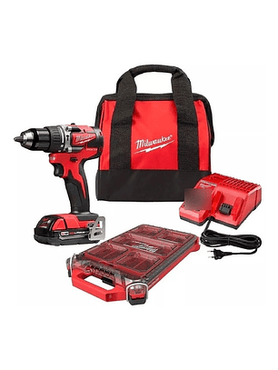 Taladro Percutor 18v Brushless Milwaukee 1 Bat + Packout Color Rojo