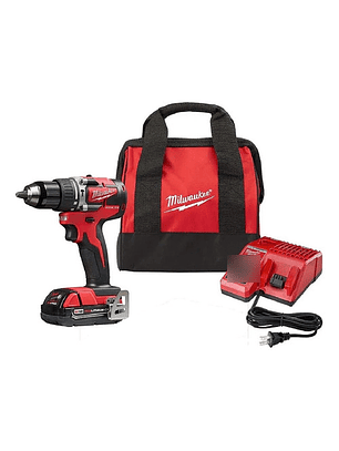 Taladro Percutor 18v Brushless Milwaukee 1 Bat + Bolso Color Rojo