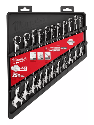 Juego De 11 Llaves Combinadas Metricas Milwaukee 48-22-9511