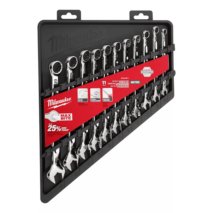 Juego De 11 Llaves Combinadas Metricas Milwaukee 48-22-9511 1