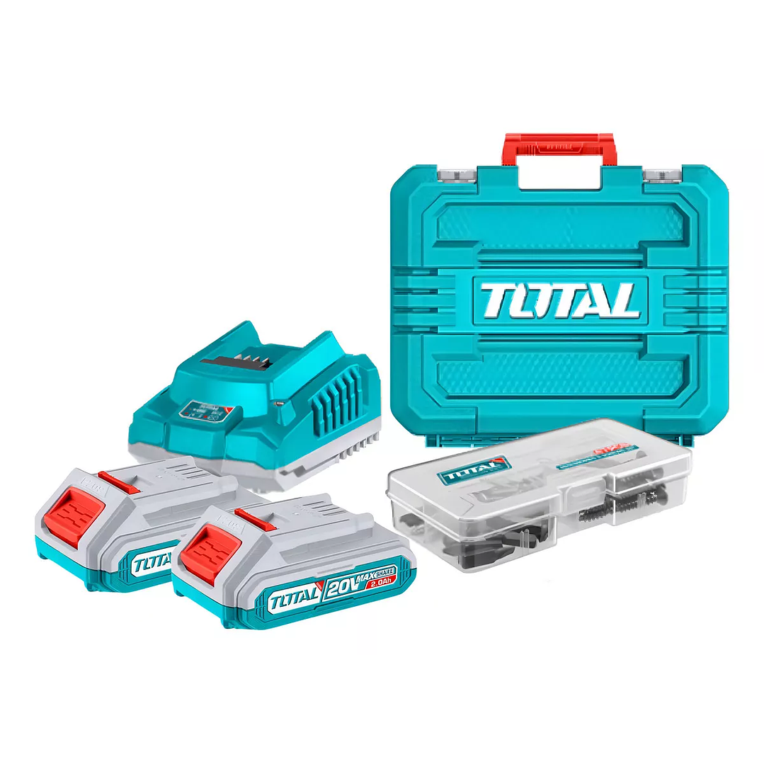 Taladro Atornillador 52nm + 2 Baterias 2ah Y Cargador Total 2