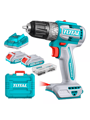 Taladro Atornillador 52nm + 2 Baterias 2ah Y Cargador Total