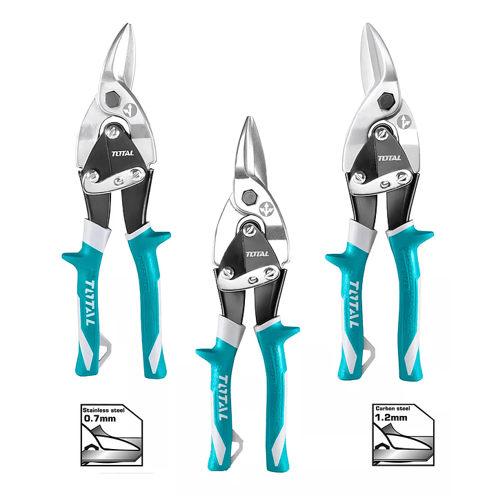 Set 3 Tijeras Hojalateras (izq-der-recto) Total 10 1