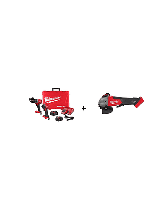 Kit Taladro/atornilla Impacto 4ta Fuel 3697-22 + Esmeril m18 Milwaukee