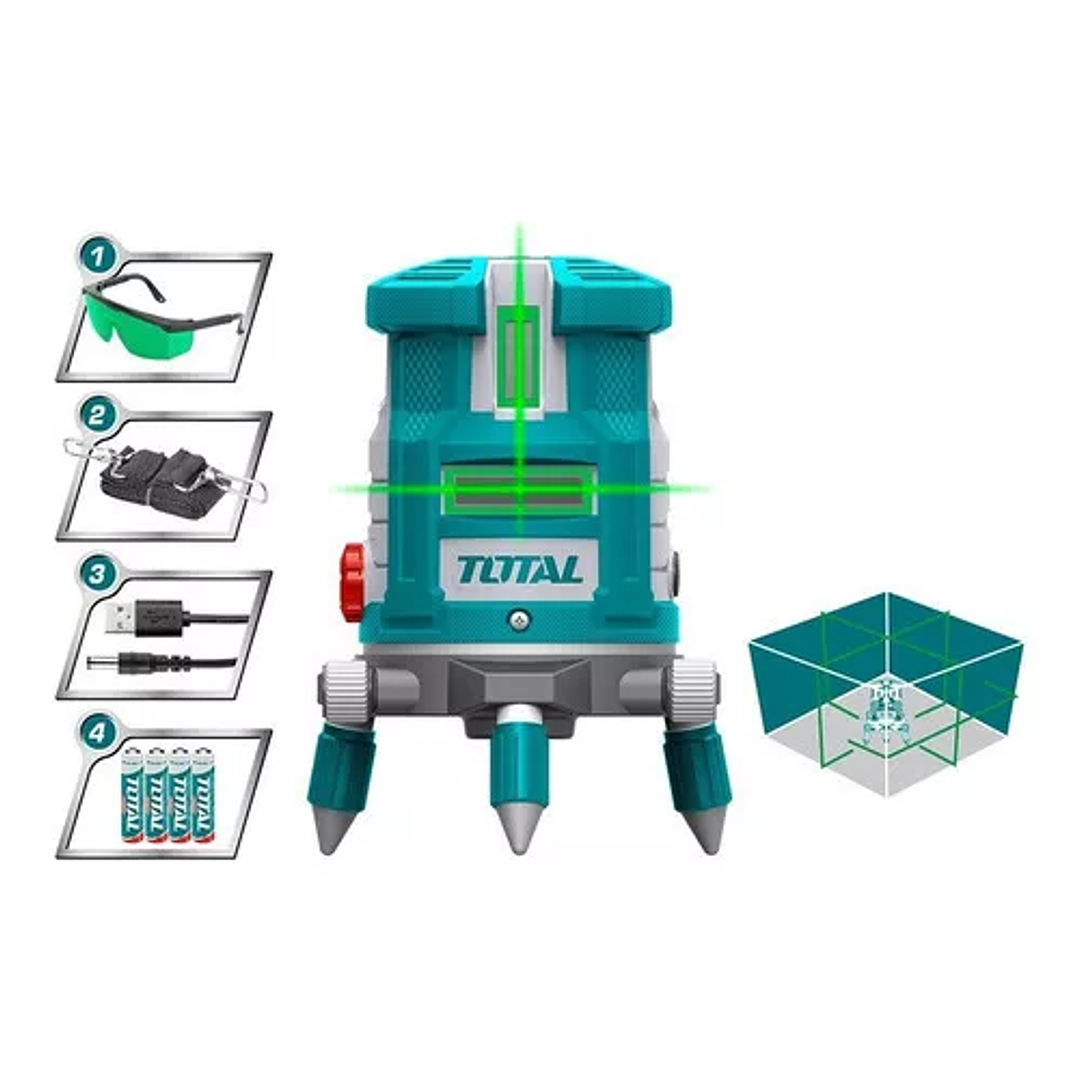 Nivel Láser Autonivelante Luz Verde 30m Total TLL305205 3