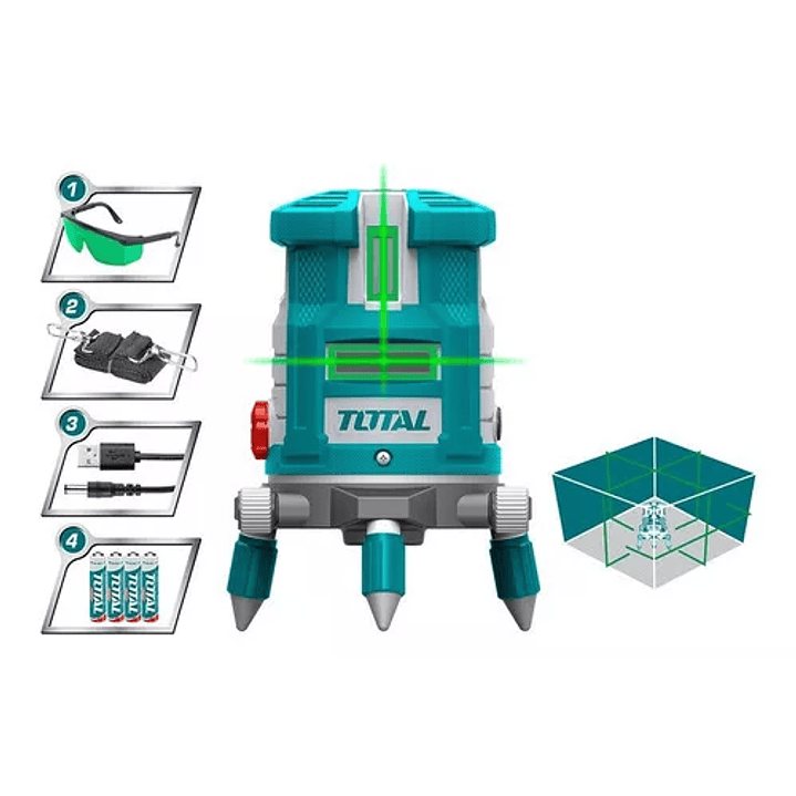 Nivel Láser Autonivelante Luz Verde 30m Total TLL305205 3